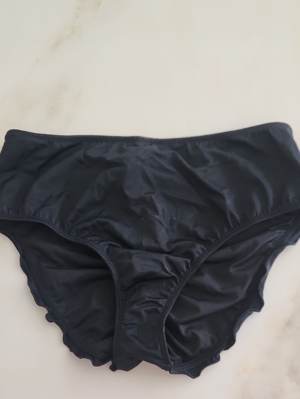Ruffle Butt Venus Black Bikini Bottom..New! Size 12